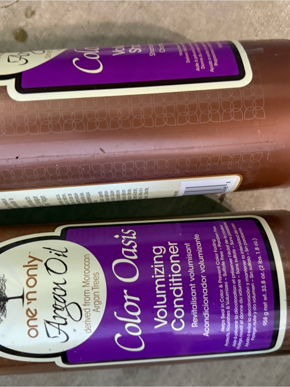 One 'n Only Argan Oil Color Oasis Volumizing Conditioner and shampoo